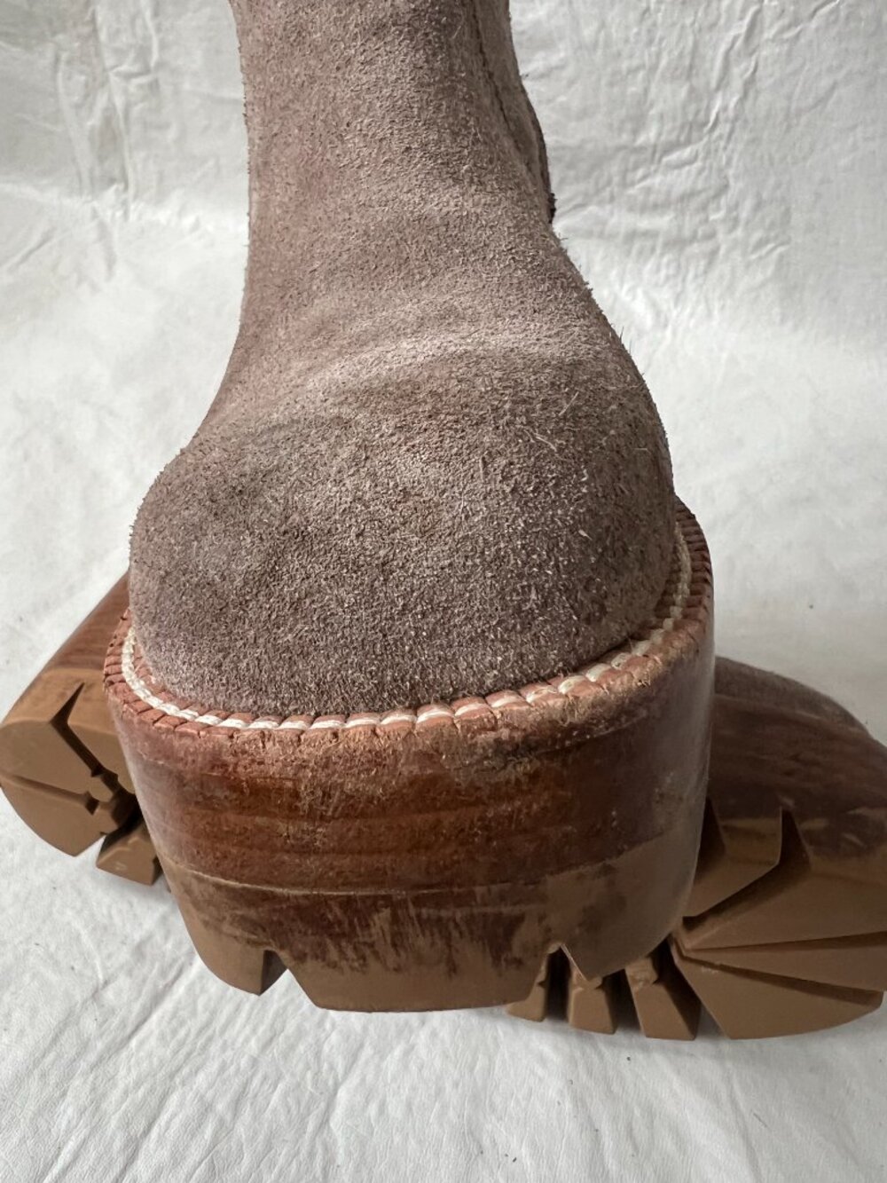 Free People x Jeffrey Campbell boots Preston 7 platform ankle taupe beige suede - Picture 11 of 14